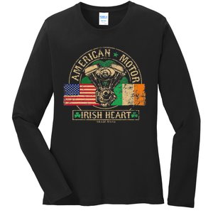 American Motor Irish Heart For Irish Bikers Ladies Long Sleeve Shirt