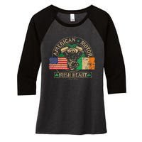 American Motor Irish Heart For Irish Bikers Women's Tri-Blend 3/4-Sleeve Raglan Shirt