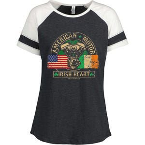 American Motor Irish Heart For Irish Bikers Enza Ladies Jersey Colorblock Tee