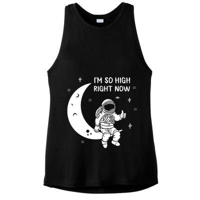 Astronaut Moon Im So High Right Now Ladies PosiCharge Tri-Blend Wicking Tank