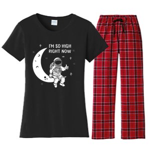 Astronaut Moon Im So High Right Now Women's Flannel Pajama Set