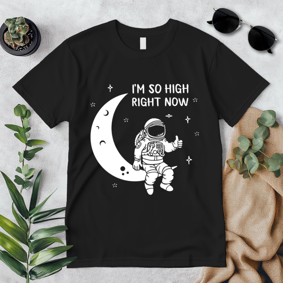Astronaut Moon Im So High Right Now Premium T-Shirt