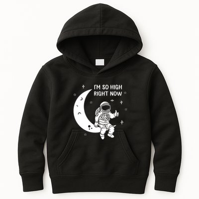 Astronaut Moon Im So High Right Now Kids Hoodie