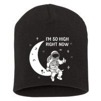 Astronaut Moon Im So High Right Now Short Acrylic Beanie