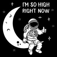 Astronaut Moon Im So High Right Now Short Acrylic Beanie