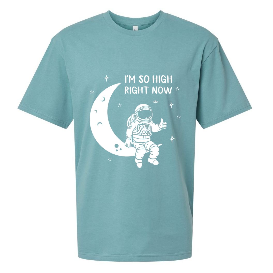 Astronaut Moon Im So High Right Now Sueded Cloud Jersey T-Shirt