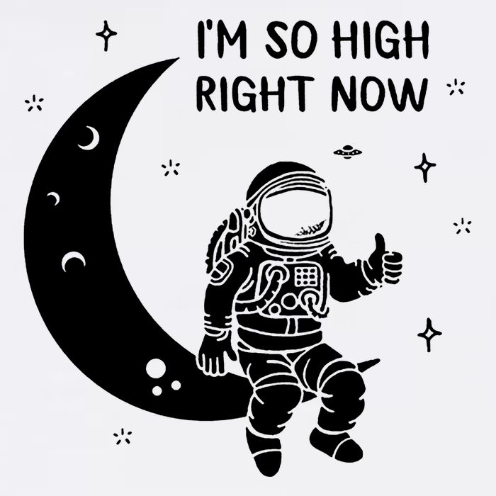 Astronaut Moon Im So High Right Now Garment-Dyed Sweatshirt
