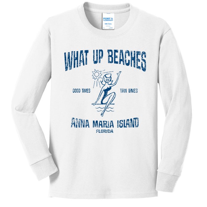 Anna Maria Island Florida Funny Vintage Beaches Kids Long Sleeve Shirt