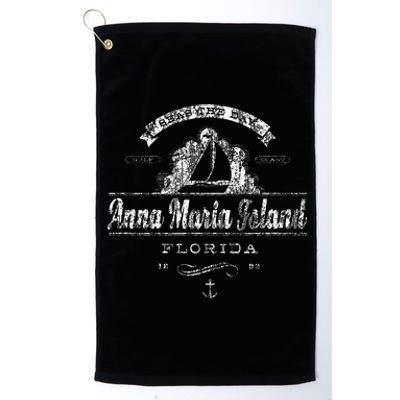 Anna Maria Island Sailboat Vintage Nautical Platinum Collection Golf Towel