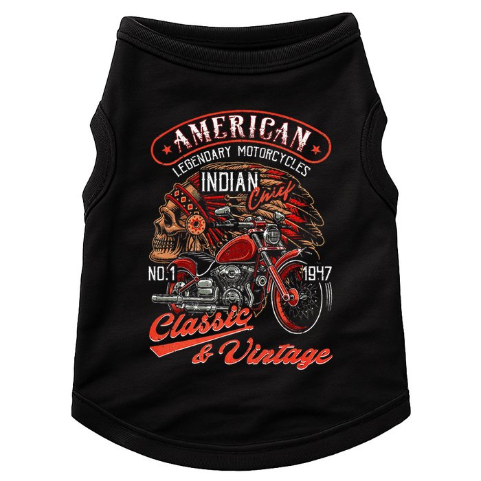American M.O.T.O.R.C.Y.C.L.E I.N.D.I.A.N For Old Biker Doggie Tank