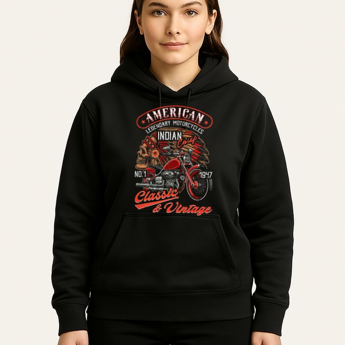 American M.O.T.O.R.C.Y.C.L.E I.N.D.I.A.N For Old Biker Hoodie