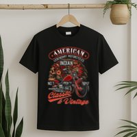American M.O.T.O.R.C.Y.C.L.E I.N.D.I.A.N For Old Biker T-Shirt