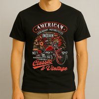 American M.O.T.O.R.C.Y.C.L.E I.N.D.I.A.N For Old Biker T-Shirt
