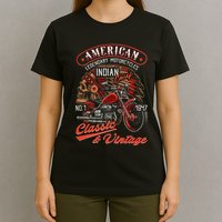 American M.O.T.O.R.C.Y.C.L.E I.N.D.I.A.N For Old Biker T-Shirt