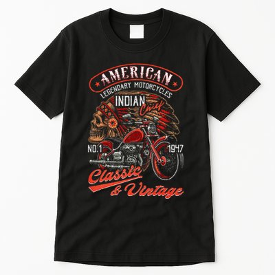 American M.O.T.O.R.C.Y.C.L.E I.N.D.I.A.N For Old Biker Tall T-Shirt