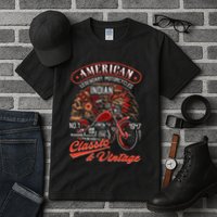 American M.O.T.O.R.C.Y.C.L.E I.N.D.I.A.N For Old Biker Tall T-Shirt