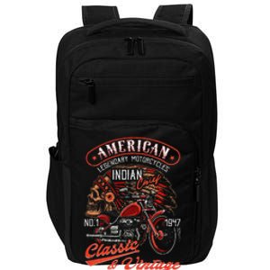 American M.O.T.O.R.C.Y.C.L.E I.N.D.I.A.N For Old Biker Impact Tech Backpack