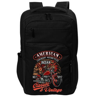 American M.O.T.O.R.C.Y.C.L.E I.N.D.I.A.N For Old Biker Impact Tech Backpack