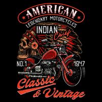 American M.O.T.O.R.C.Y.C.L.E I.N.D.I.A.N For Old Biker Backpack