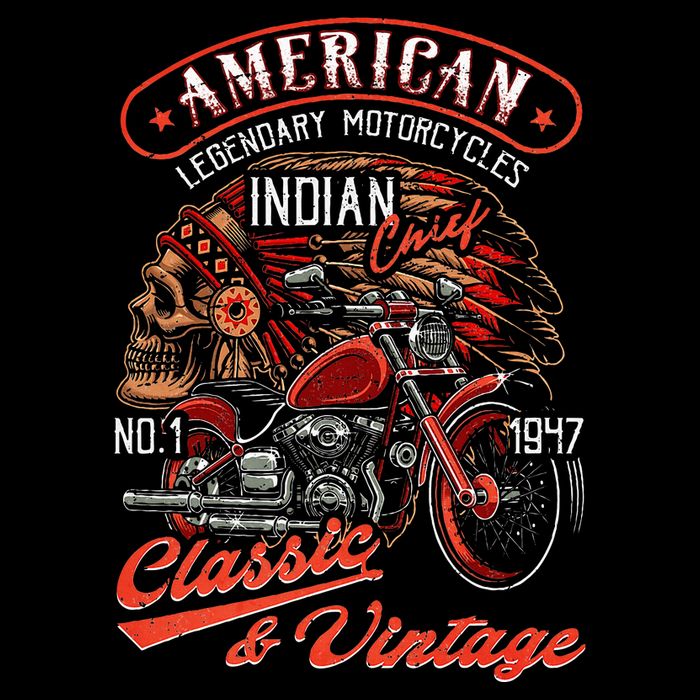 American M.O.T.O.R.C.Y.C.L.E I.N.D.I.A.N For Old Biker Backpack