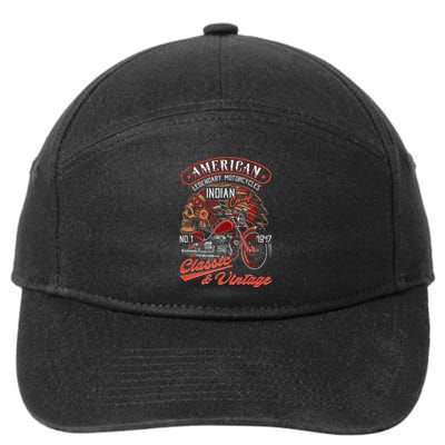 American M.O.T.O.R.C.Y.C.L.E I.N.D.I.A.N For Old Biker 7-Panel Snapback Hat
