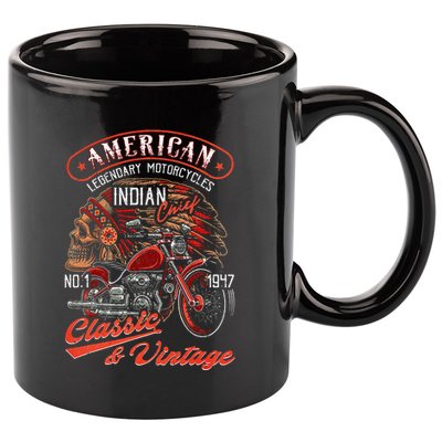 American M.O.T.O.R.C.Y.C.L.E I.N.D.I.A.N For Old Biker 11oz C Handle Ceramic Mug