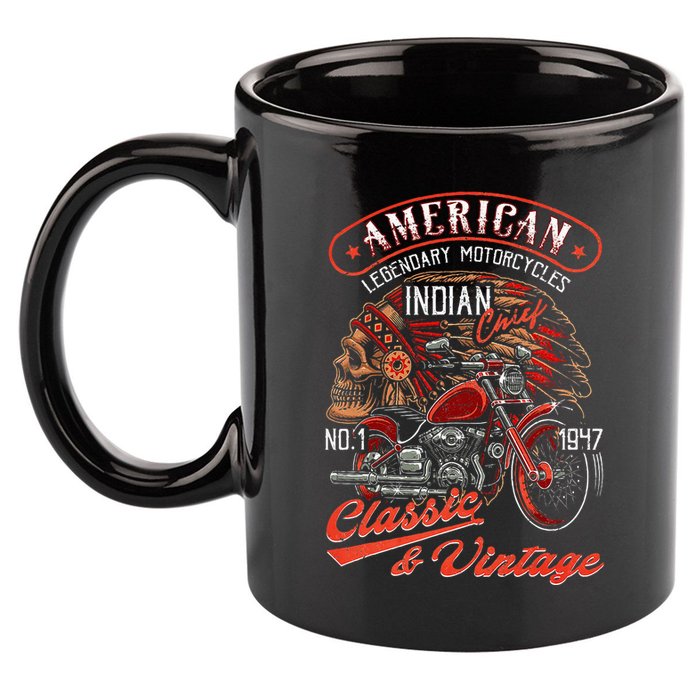 American M.O.T.O.R.C.Y.C.L.E I.N.D.I.A.N For Old Biker 11oz C Handle Ceramic Mug