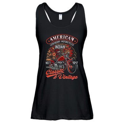 American M.O.T.O.R.C.Y.C.L.E I.N.D.I.A.N For Old Biker Ladies Essential Flowy Tank