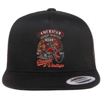 American M.O.T.O.R.C.Y.C.L.E I.N.D.I.A.N For Old Biker Flatbill Hat