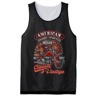 American M.O.T.O.R.C.Y.C.L.E I.N.D.I.A.N For Old Biker Mesh Reversible Basketball Jersey Tank