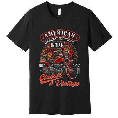 American M.O.T.O.R.C.Y.C.L.E I.N.D.I.A.N For Old Biker Premium T-Shirt