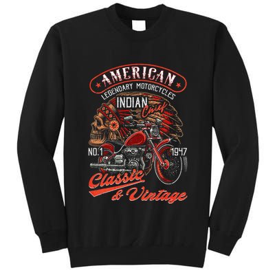 American M.O.T.O.R.C.Y.C.L.E I.N.D.I.A.N For Old Biker Tall Sweatshirt