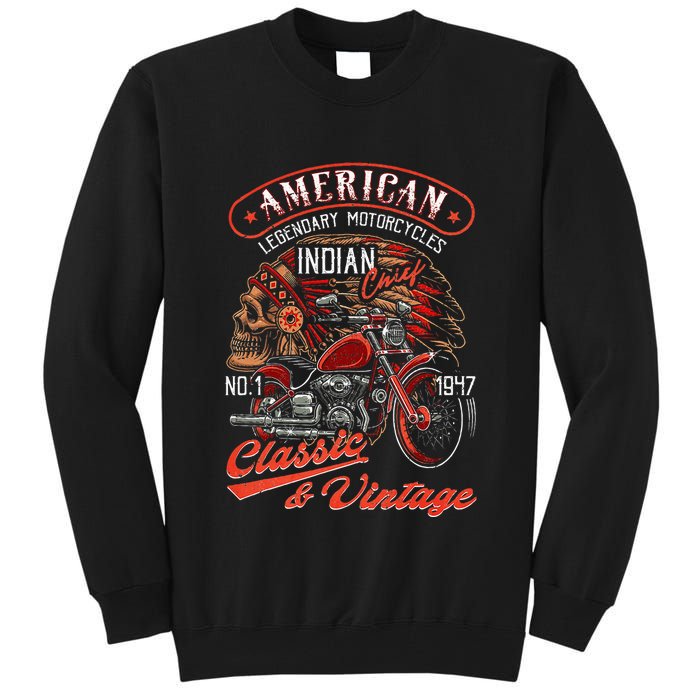 American M.O.T.O.R.C.Y.C.L.E I.N.D.I.A.N For Old Biker Tall Sweatshirt