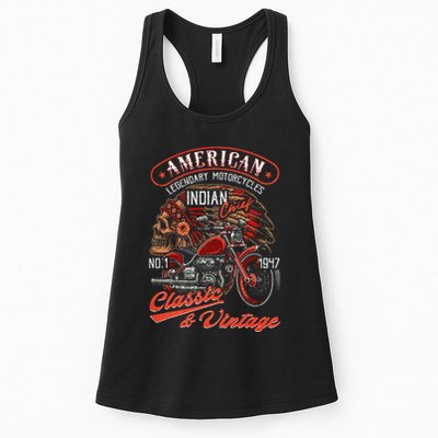 American M.O.T.O.R.C.Y.C.L.E I.N.D.I.A.N For Old Biker Womens Tank Top