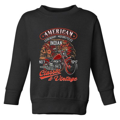 American M.O.T.O.R.C.Y.C.L.E I.N.D.I.A.N For Old Biker Toddler Sweatshirt