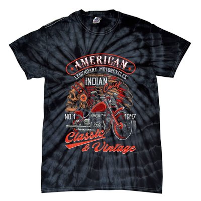 American M.O.T.O.R.C.Y.C.L.E I.N.D.I.A.N For Old Biker Tie-Dye T-Shirt