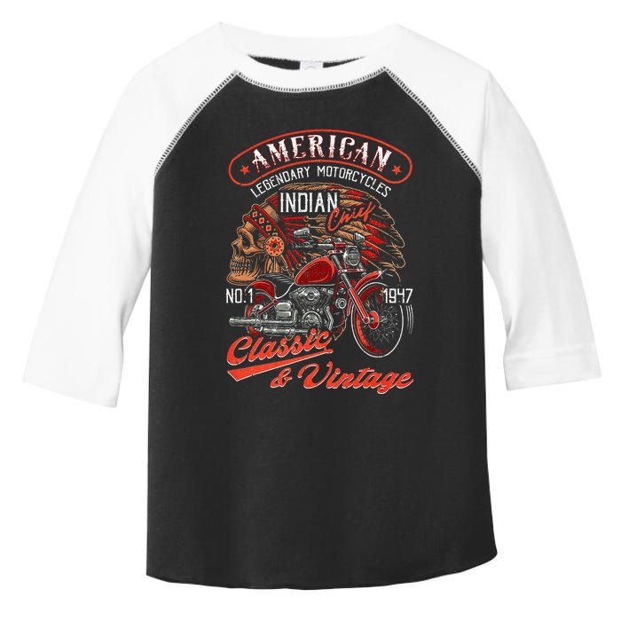 American M.O.T.O.R.C.Y.C.L.E I.N.D.I.A.N For Old Biker Toddler Fine Jersey T-Shirt