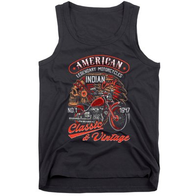 American M.O.T.O.R.C.Y.C.L.E I.N.D.I.A.N For Old Biker Tank Top