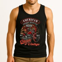 American M.O.T.O.R.C.Y.C.L.E I.N.D.I.A.N For Old Biker Tank Top