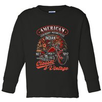 American M.O.T.O.R.C.Y.C.L.E I.N.D.I.A.N For Old Biker Toddler Long Sleeve Shirt
