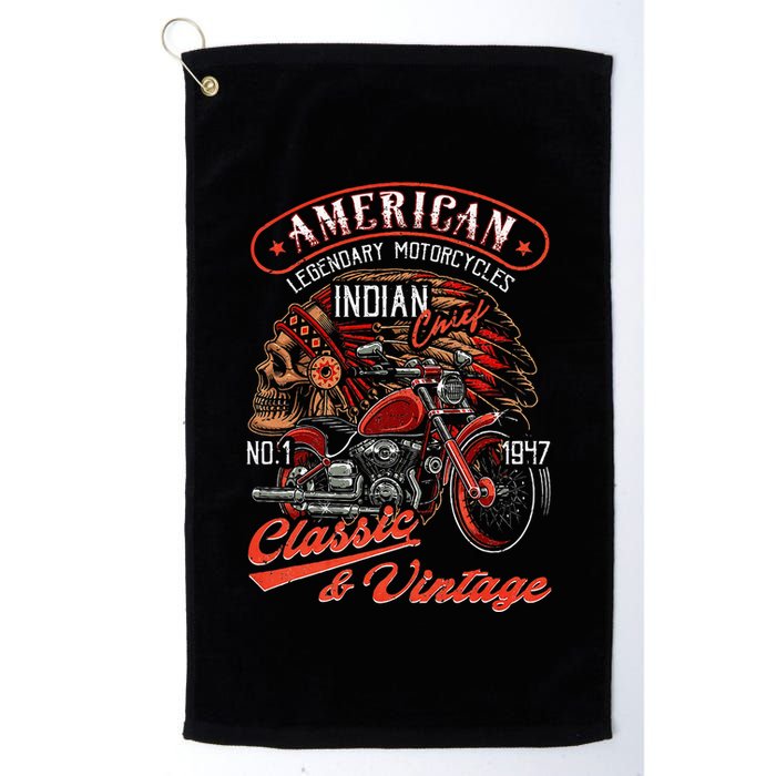 American M.O.T.O.R.C.Y.C.L.E I.N.D.I.A.N For Old Biker Golf Towel