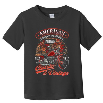 American M.O.T.O.R.C.Y.C.L.E I.N.D.I.A.N For Old Biker Toddler T-Shirt