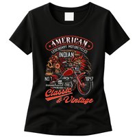 American M.O.T.O.R.C.Y.C.L.E I.N.D.I.A.N For Old Biker Womens T-Shirt