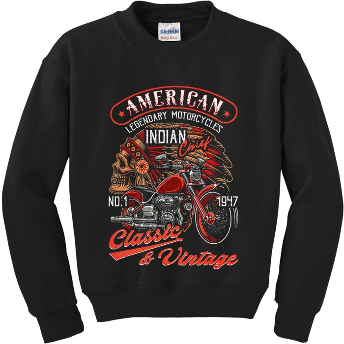 American M.O.T.O.R.C.Y.C.L.E I.N.D.I.A.N For Old Biker Kids Sweatshirt