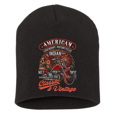 American M.O.T.O.R.C.Y.C.L.E I.N.D.I.A.N For Old Biker Short Acrylic Beanie