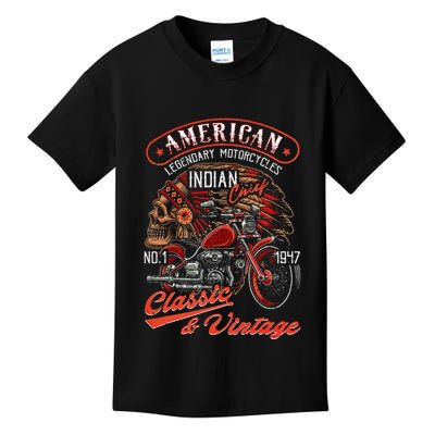 American M.O.T.O.R.C.Y.C.L.E I.N.D.I.A.N For Old Biker Kids T-Shirt