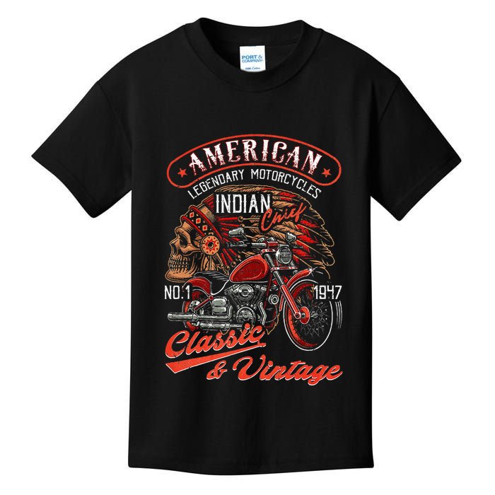 American M.O.T.O.R.C.Y.C.L.E I.N.D.I.A.N For Old Biker Kids T-Shirt