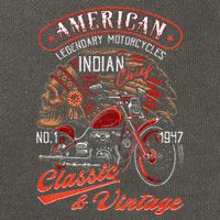 American M.O.T.O.R.C.Y.C.L.E I.N.D.I.A.N For Old Biker Cotton Canvas Backpack