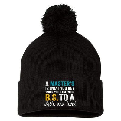 A MasterS Is What You Get When You Take Your Bs To A Whole New Level Pom Pom 12in Knit Beanie