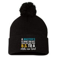 A MasterS Is What You Get When You Take Your Bs To A Whole New Level Pom Pom 12in Knit Beanie